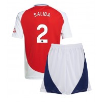 Camisa de time de futebol Arsenal William Saliba #2 Replicas 1º Equipamento Infantil 2024-25 Manga Curta (+ Calças curtas)